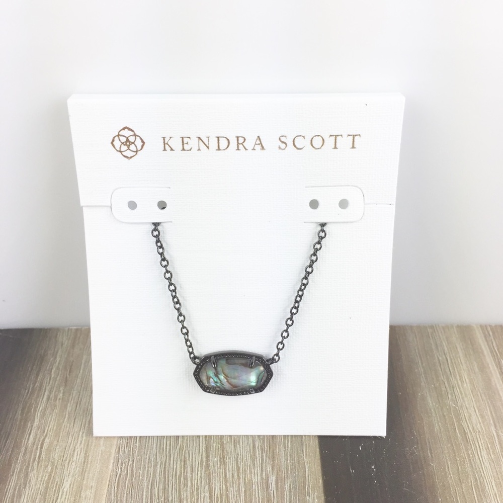 Kendra Scott Elisa abalone gunmetal necklace
